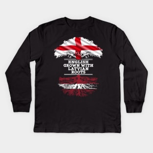 English Grown With Latvian Roots - Gift for Latvian With Roots From Latvia Kids Long Sleeve T-Shirt